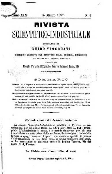 Rivista scientifico-industriale delle principali scoperte ed invenzioni fatte nelle scienze e nelle industrie