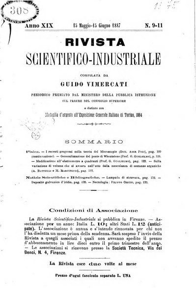 Rivista scientifico-industriale delle principali scoperte ed invenzioni fatte nelle scienze e nelle industrie