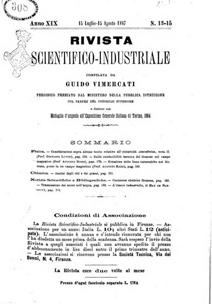 Rivista scientifico-industriale delle principali scoperte ed invenzioni fatte nelle scienze e nelle industrie