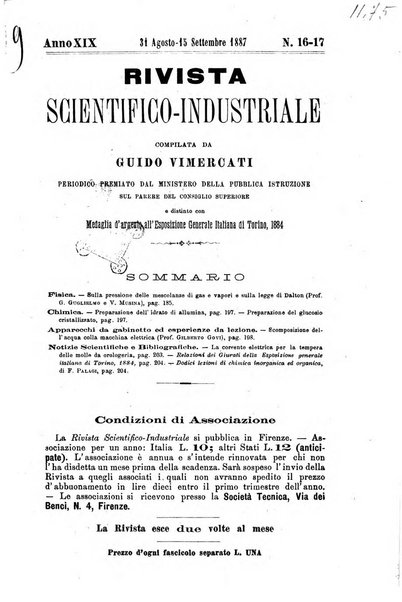 Rivista scientifico-industriale delle principali scoperte ed invenzioni fatte nelle scienze e nelle industrie