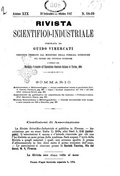 Rivista scientifico-industriale delle principali scoperte ed invenzioni fatte nelle scienze e nelle industrie