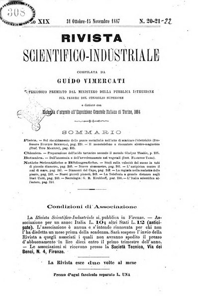 Rivista scientifico-industriale delle principali scoperte ed invenzioni fatte nelle scienze e nelle industrie