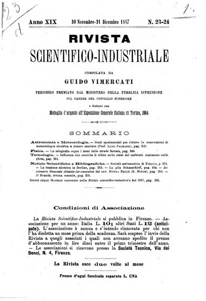 Rivista scientifico-industriale delle principali scoperte ed invenzioni fatte nelle scienze e nelle industrie