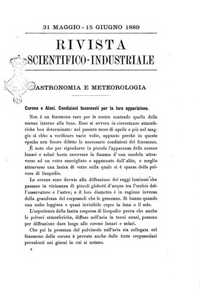 Rivista scientifico-industriale delle principali scoperte ed invenzioni fatte nelle scienze e nelle industrie