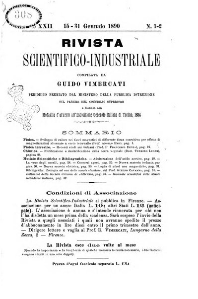 Rivista scientifico-industriale delle principali scoperte ed invenzioni fatte nelle scienze e nelle industrie