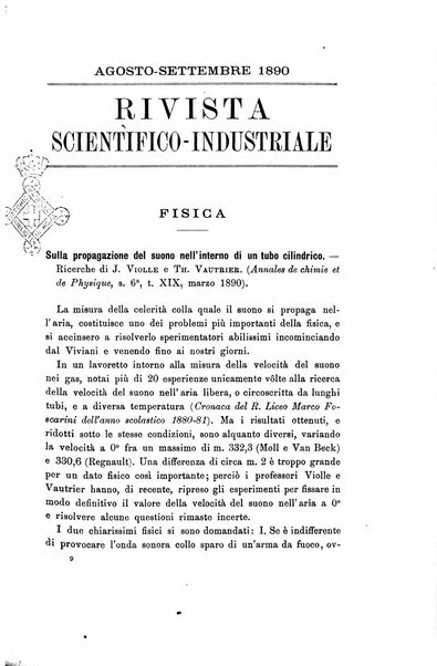 Rivista scientifico-industriale delle principali scoperte ed invenzioni fatte nelle scienze e nelle industrie