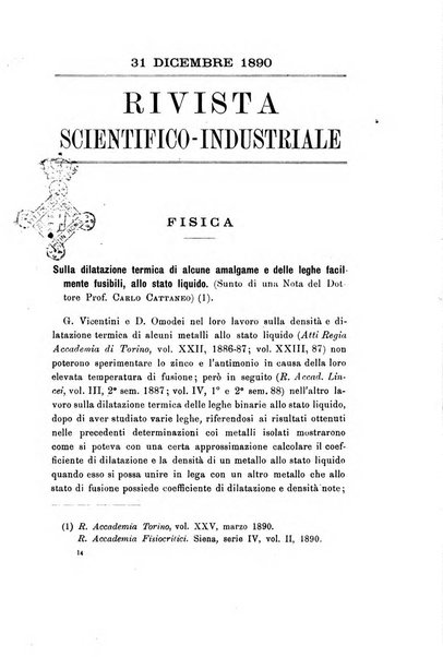 Rivista scientifico-industriale delle principali scoperte ed invenzioni fatte nelle scienze e nelle industrie