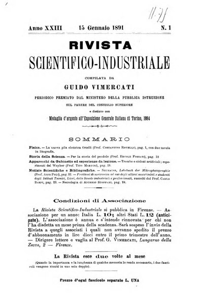 Rivista scientifico-industriale delle principali scoperte ed invenzioni fatte nelle scienze e nelle industrie