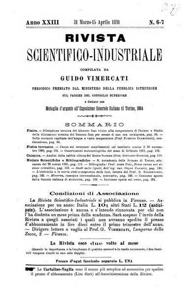 Rivista scientifico-industriale delle principali scoperte ed invenzioni fatte nelle scienze e nelle industrie