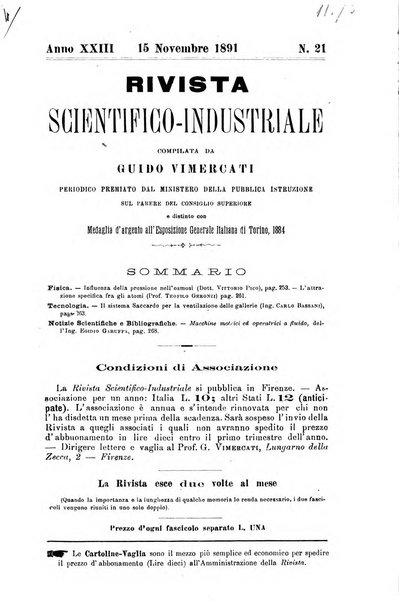 Rivista scientifico-industriale delle principali scoperte ed invenzioni fatte nelle scienze e nelle industrie