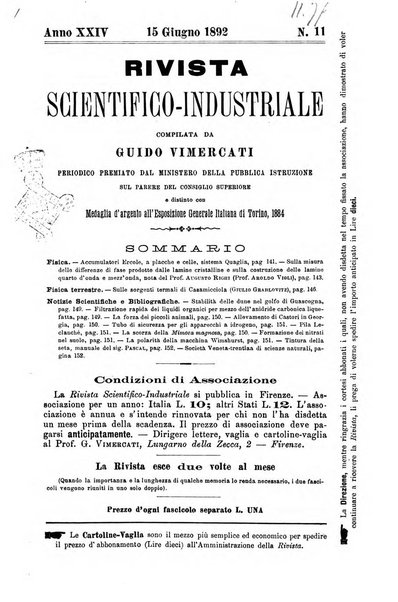 Rivista scientifico-industriale delle principali scoperte ed invenzioni fatte nelle scienze e nelle industrie