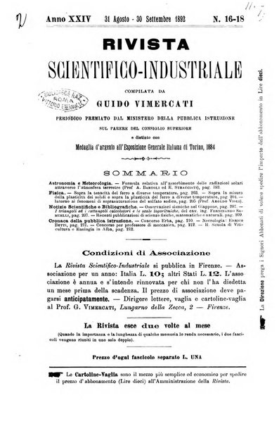 Rivista scientifico-industriale delle principali scoperte ed invenzioni fatte nelle scienze e nelle industrie