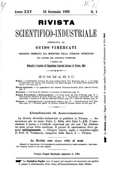 Rivista scientifico-industriale delle principali scoperte ed invenzioni fatte nelle scienze e nelle industrie