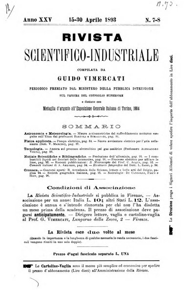 Rivista scientifico-industriale delle principali scoperte ed invenzioni fatte nelle scienze e nelle industrie