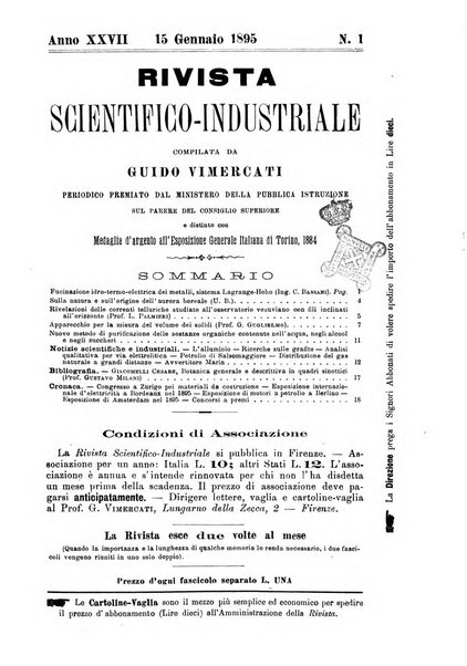 Rivista scientifico-industriale delle principali scoperte ed invenzioni fatte nelle scienze e nelle industrie