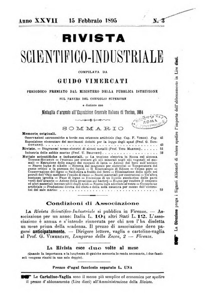 Rivista scientifico-industriale delle principali scoperte ed invenzioni fatte nelle scienze e nelle industrie