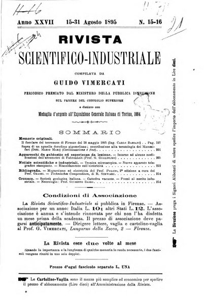 Rivista scientifico-industriale delle principali scoperte ed invenzioni fatte nelle scienze e nelle industrie