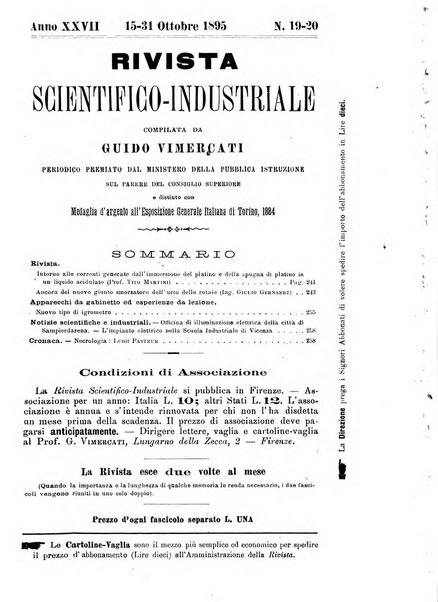 Rivista scientifico-industriale delle principali scoperte ed invenzioni fatte nelle scienze e nelle industrie