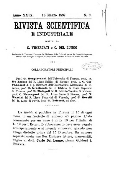 Rivista scientifico-industriale delle principali scoperte ed invenzioni fatte nelle scienze e nelle industrie