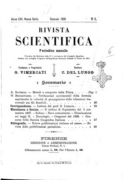 Rivista scientifico-industriale delle principali scoperte ed invenzioni fatte nelle scienze e nelle industrie