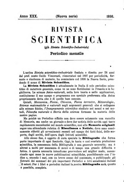 Rivista scientifico-industriale delle principali scoperte ed invenzioni fatte nelle scienze e nelle industrie