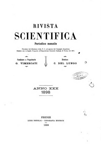 Rivista scientifico-industriale delle principali scoperte ed invenzioni fatte nelle scienze e nelle industrie