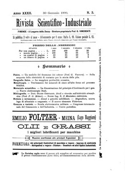 Rivista scientifico-industriale delle principali scoperte ed invenzioni fatte nelle scienze e nelle industrie