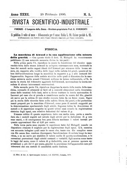 Rivista scientifico-industriale delle principali scoperte ed invenzioni fatte nelle scienze e nelle industrie