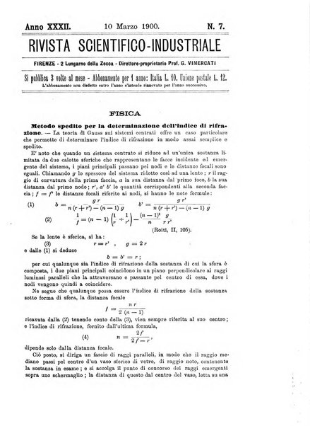 Rivista scientifico-industriale delle principali scoperte ed invenzioni fatte nelle scienze e nelle industrie