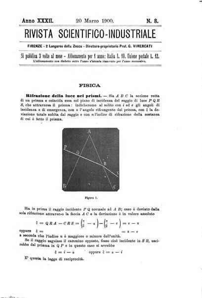 Rivista scientifico-industriale delle principali scoperte ed invenzioni fatte nelle scienze e nelle industrie