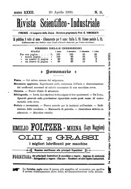 Rivista scientifico-industriale delle principali scoperte ed invenzioni fatte nelle scienze e nelle industrie