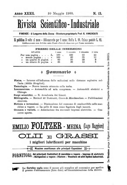 Rivista scientifico-industriale delle principali scoperte ed invenzioni fatte nelle scienze e nelle industrie