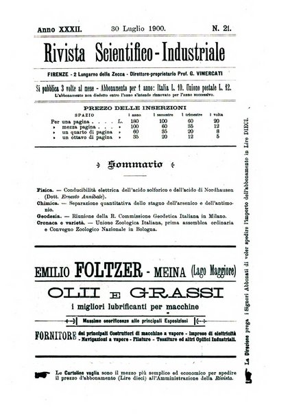 Rivista scientifico-industriale delle principali scoperte ed invenzioni fatte nelle scienze e nelle industrie