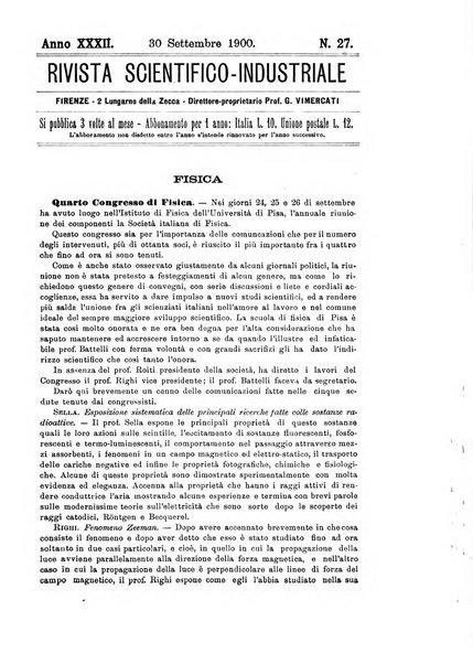 Rivista scientifico-industriale delle principali scoperte ed invenzioni fatte nelle scienze e nelle industrie