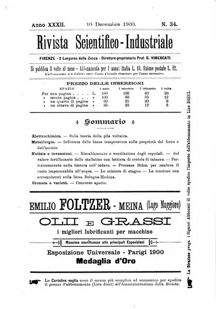 Rivista scientifico-industriale delle principali scoperte ed invenzioni fatte nelle scienze e nelle industrie