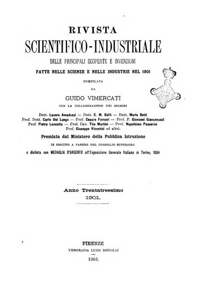 Rivista scientifico-industriale delle principali scoperte ed invenzioni fatte nelle scienze e nelle industrie