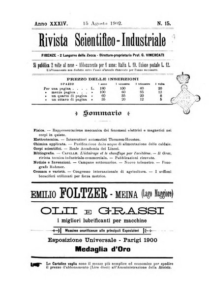 Rivista scientifico-industriale delle principali scoperte ed invenzioni fatte nelle scienze e nelle industrie