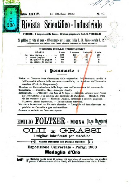 Rivista scientifico-industriale delle principali scoperte ed invenzioni fatte nelle scienze e nelle industrie