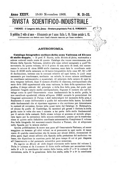 Rivista scientifico-industriale delle principali scoperte ed invenzioni fatte nelle scienze e nelle industrie