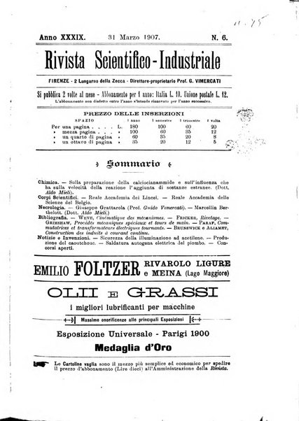 Rivista scientifico-industriale delle principali scoperte ed invenzioni fatte nelle scienze e nelle industrie