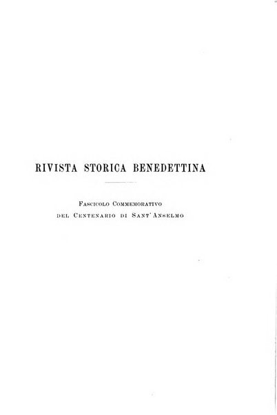 Rivista storica benedettina pubblicazione illustrata di storia e letteratura monastica