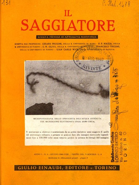 Il saggiatore rivista mensile di attualità scientifica