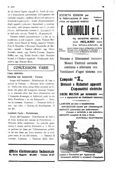 Rivista tecnica dell'elettricità pubblicazione settimanale illustrata