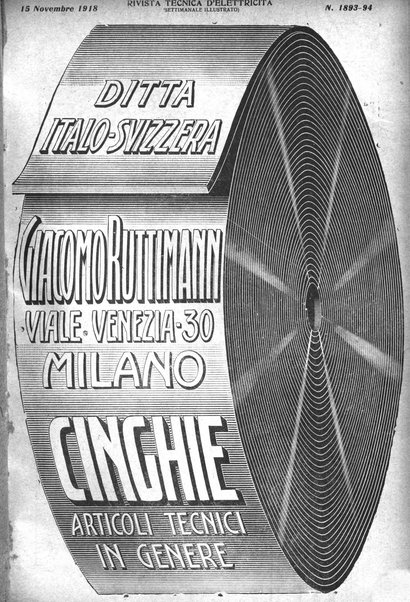 Rivista tecnica dell'elettricità pubblicazione settimanale illustrata