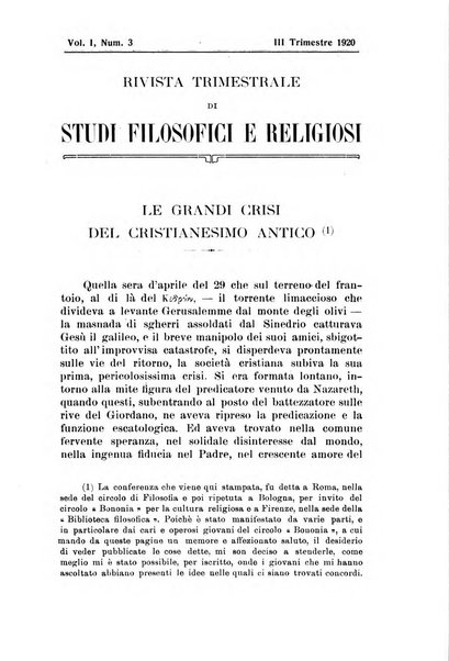 Rivista trimestrale di studi filosofici e religiosi