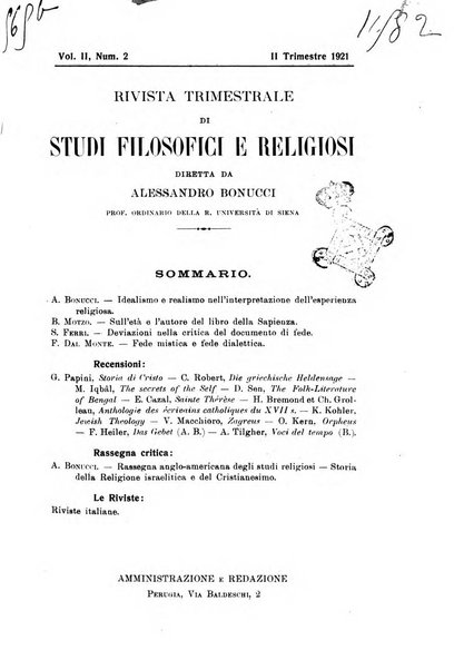 Rivista trimestrale di studi filosofici e religiosi