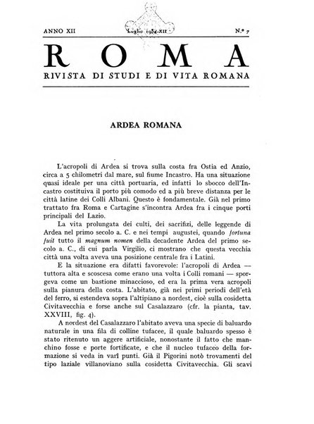 Roma rivista di studi e di vita romana