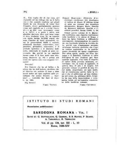 Roma rivista di studi e di vita romana