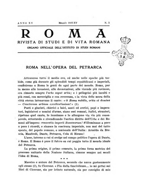 Roma rivista di studi e di vita romana