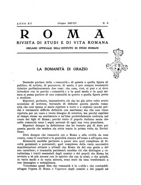 Roma rivista di studi e di vita romana